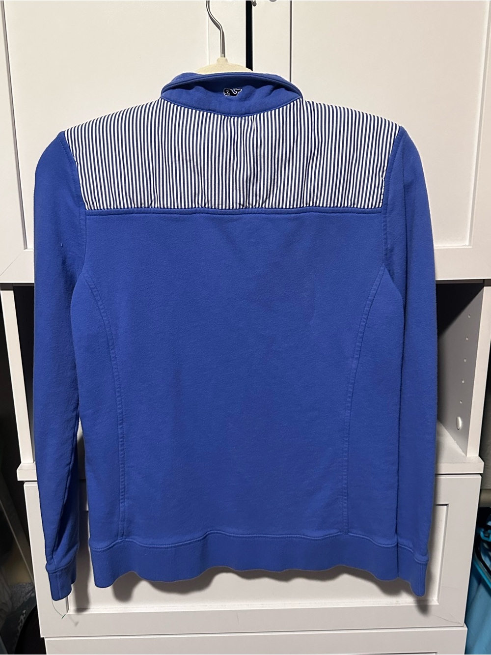 Vineyard Vines Shep Shirt Small Blue Striped Quarter Zip Pullover 100% Cotton - Picture 4 of 10